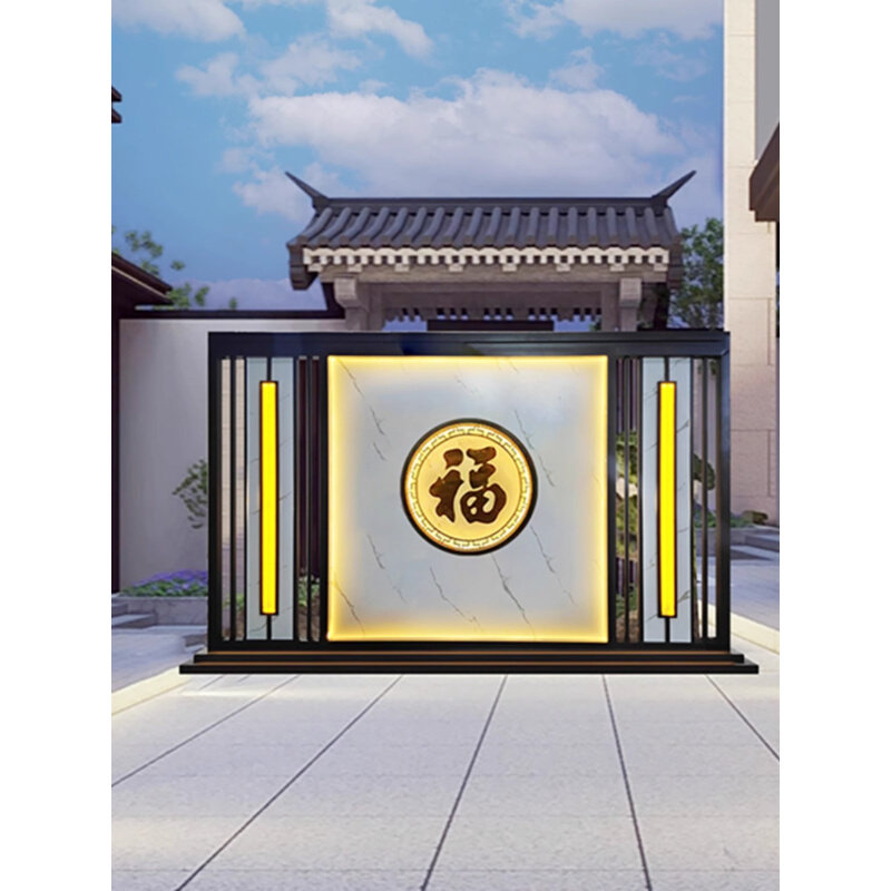 定制背景墙户外迎门墙园林庭院照壁墙不锈钢室外屏风影壁墙水景墙