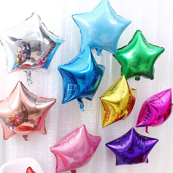 国庆铝箔五角星星爱心形气球铝膜生日布置幼儿园教室派对装饰用品