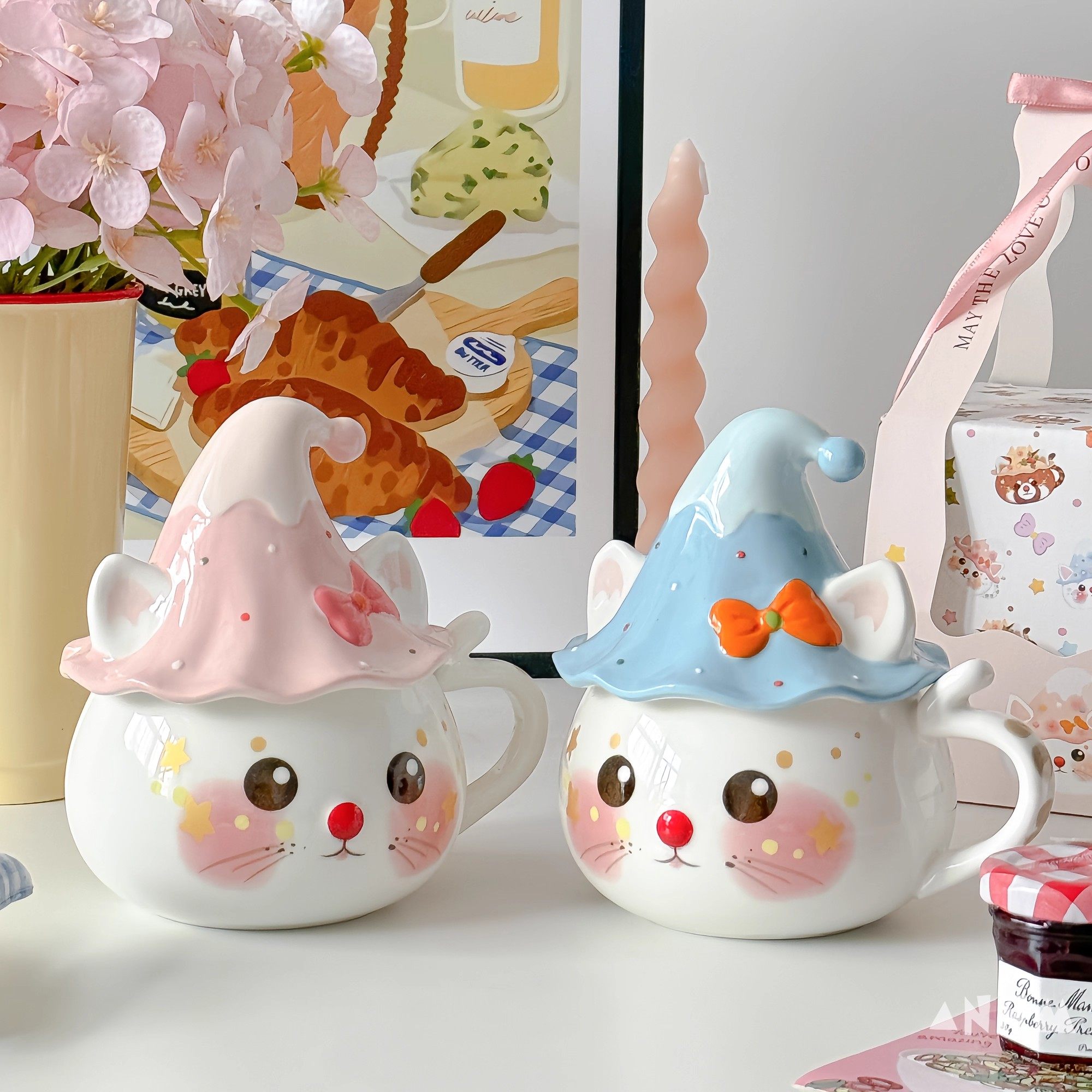 可爱卡通魔法猫咪陶瓷马克杯少女心情侣对杯大容量水杯礼生日送礼,餐饮具,马克杯,淘宝优惠券,粉丝福利购,淘宝优惠卷
