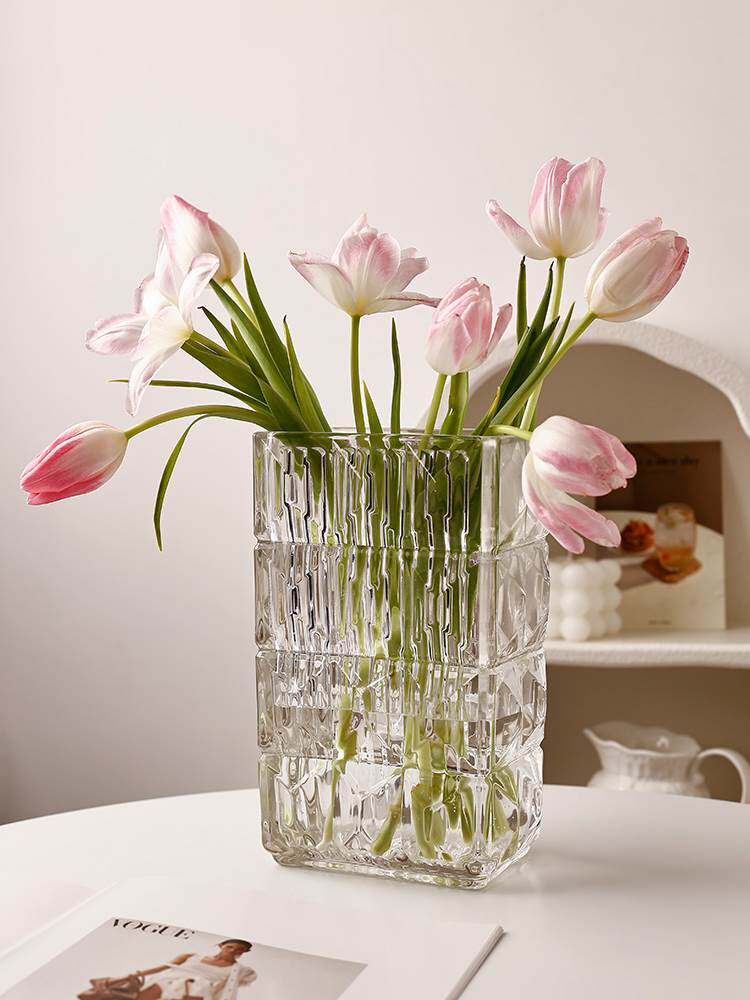 贝汉美花瓶摆件客厅插花玻璃透明水养鲜花高级感餐桌装饰现代简约