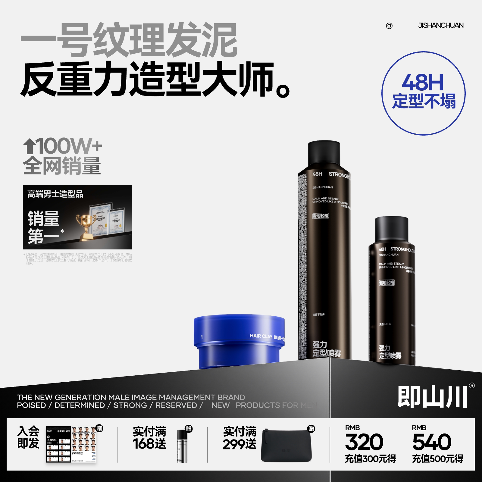 即山川1#纹理发泥男士套装图片
