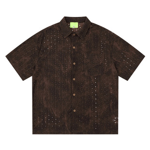 衬衫 复古破洞短袖 Cleanfit·猛男美式 男潮牌高智感肌 冲量3天