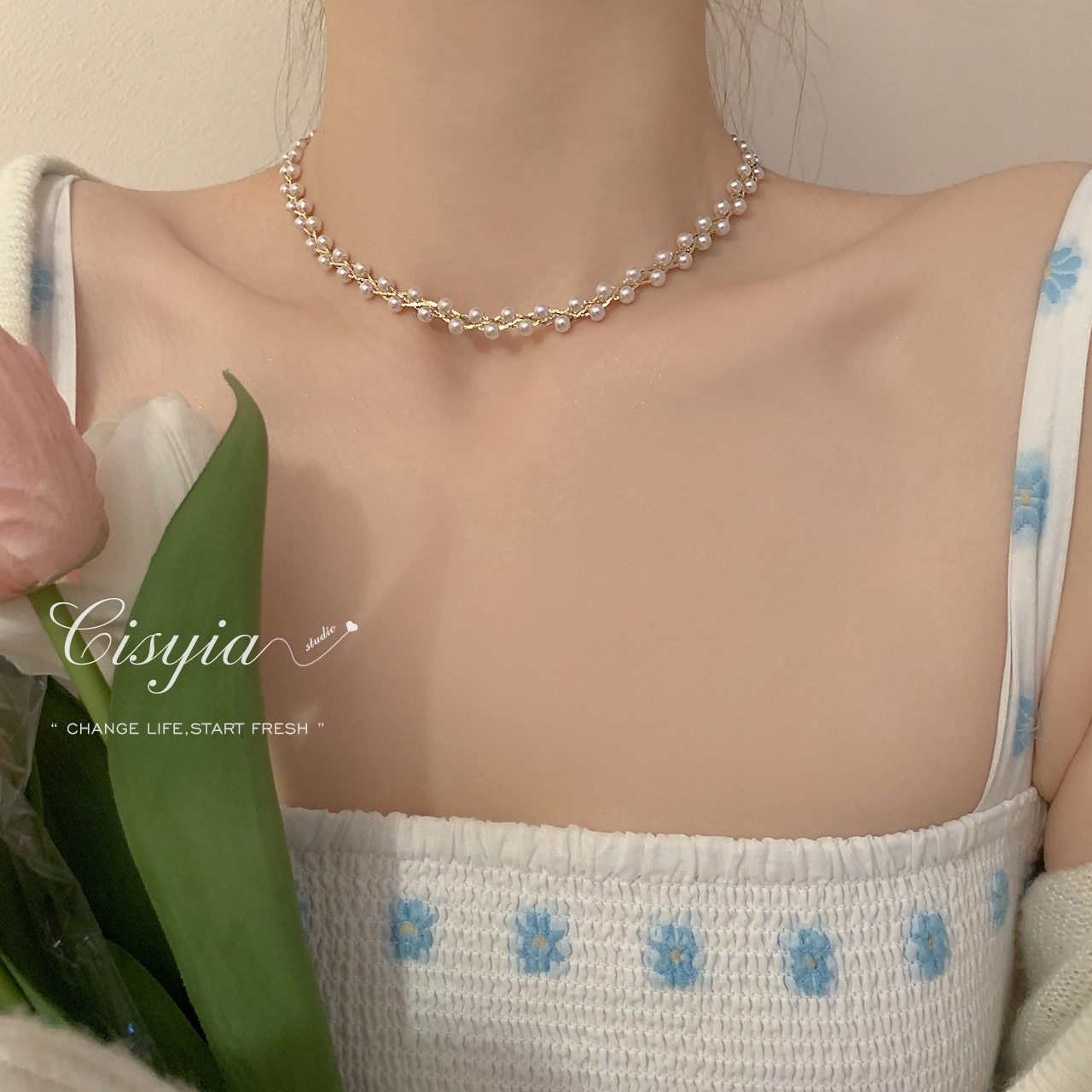 【限时特价】珍珠项链女轻奢小众设计高级感气质颈链锁骨链时尚网
