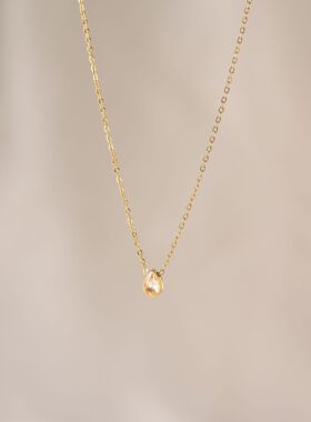 【新品冲量·特价】【Vintage·古著】18k金小水滴项链镶钻锁骨链