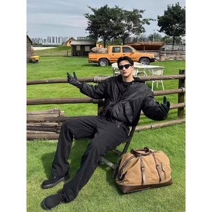 【专柜特价】美式硬汉黑色飞行员夹克棉服男冬季加厚保暖廓形棉衣