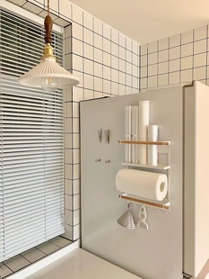宏时家居磁吸冰箱收纳挂架强磁铁卷纸巾保鲜袋储物厨房侧壁置物架