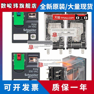 正品施耐德直流24V小型中间继电器Rxm2Ab2Bd Rxm4Ab2Bd 2P7 B7 F7