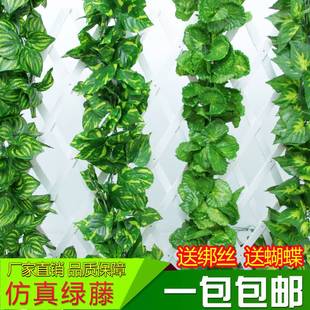 仿真藤条假花装饰管道藤蔓绿叶绿植吊顶塑料假绿电线遮挡装饰美化