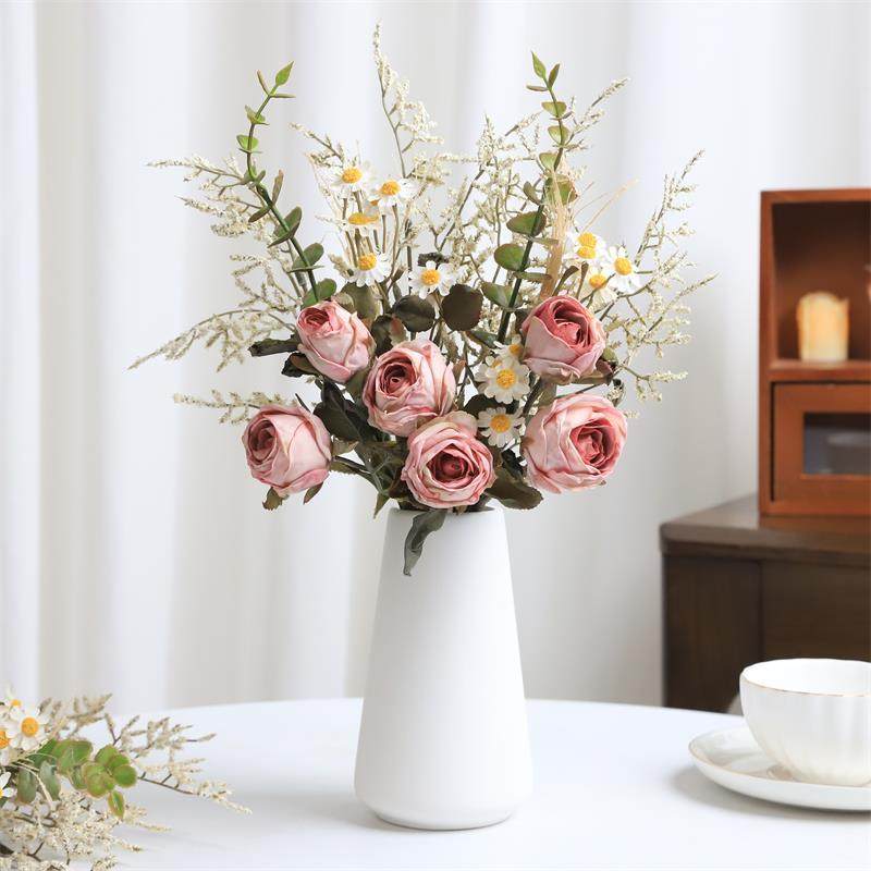 玫瑰花小雏菊假花仿真花摆设客厅餐桌花摆花干花花束装饰花艺摆件,鲜花速递/花卉仿真/绿植园艺,仿真花,淘宝优惠券,粉丝福利购,淘宝优惠卷