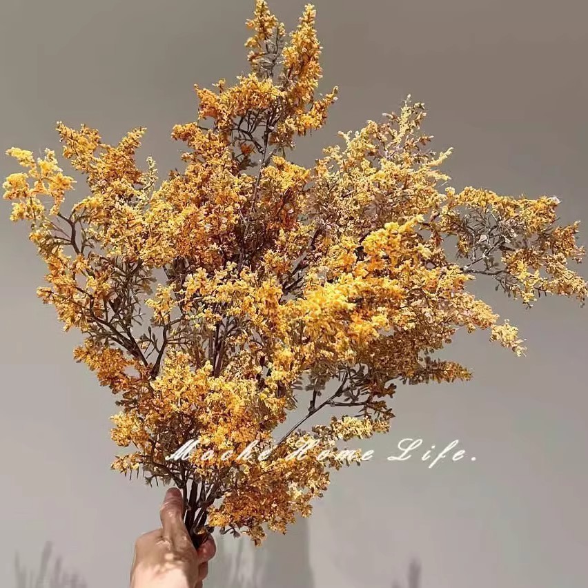 油画雾凇仿真绿植摆设假花花束花艺装饰摆件高级感侘寂风桌面插花