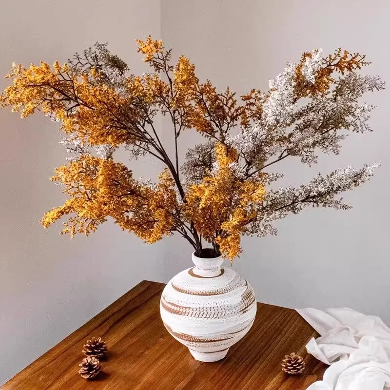 油画雾凇彷真绿植摆件客厅餐桌插花装饰品艺术摆设侘寂风枯枝系列