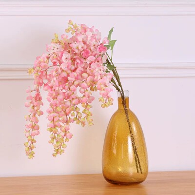 仿真紫藤花婚庆吊顶花材酒店大厅壁挂装饰假花绢花仿真紫藤花