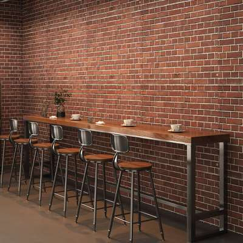 日本工艺五虎实木吧台桌家用阳台靠墙窄桌子长条桌奶茶店酒吧高脚