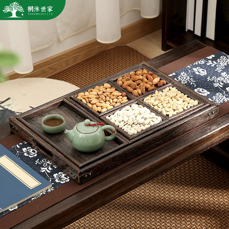 中式木质托盘点心盘茶点盘精致下午茶餐具水果零食小吃干果糕点碟,餐饮具,果盆/果盘/果篮,淘宝优惠券,粉丝福利购,淘宝优惠卷