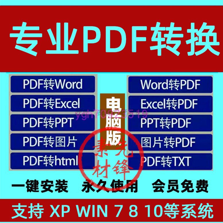 PDF换WORD工具多种格式编辑转换器合并修改EXCEL PPT文档图片素材