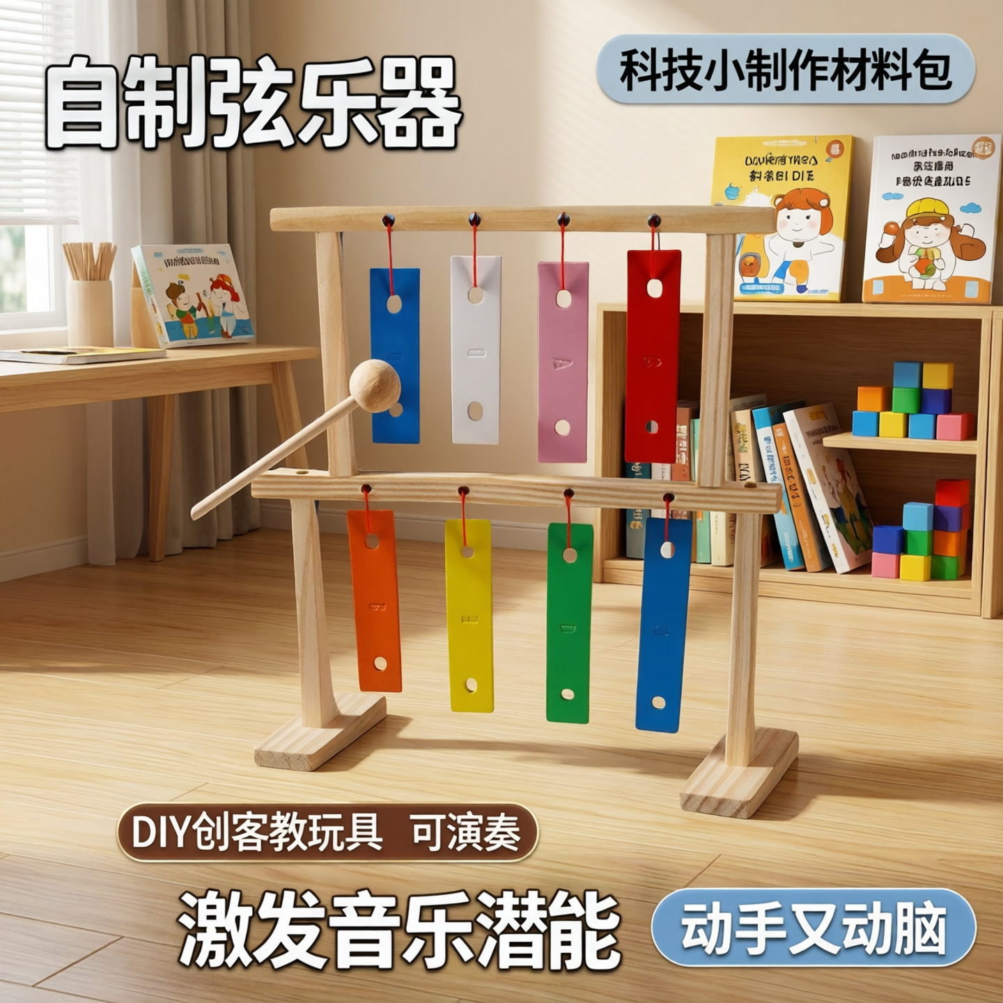 自制弦乐器编钟八音琴科技小制作材料包DIY创客教玩具实验可演奏