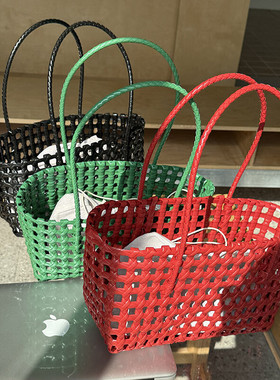 2026夏季镂空沙滩包编织包夏天小众菜篮子包海边度假手提包单肩包