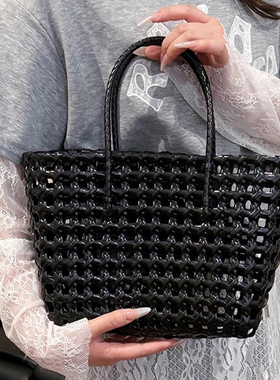 镂空都市简约托特包洗澡提篮编织敞口腋下包度假风包手提包小拎包