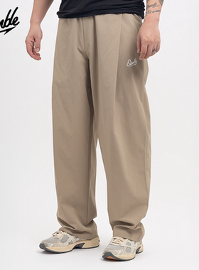 SLAMBLE男士运动休闲裤双折弯刀宽松阔腿裤速干修饰腿型百搭