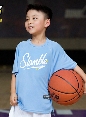 SLAMBLE儿童运动短袖T恤休闲短袖速干透气排汗训练篮球服夏季新