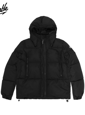 SLAMBLE秋冬季新款连帽背带棉服保暖男纯色宽松休闲棉衣外套加厚