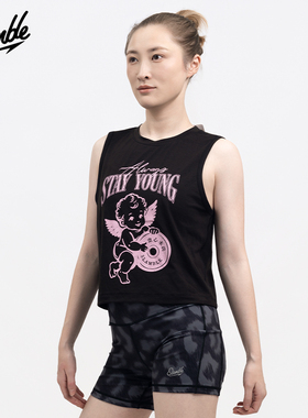 SLAMBLE女子CF健身综合训练运动背心莱赛尔短款无袖透气速干吸汗