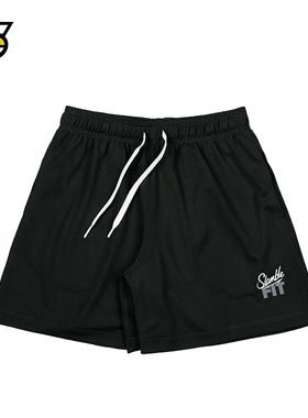 SLAMBLE-FIT运动休闲速干透气网眼五分短裤男健身训练篮球裤