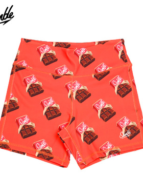 SLAMBLE女子5寸短裤甜品印花提臀运动训练CrossFit排汗瑜伽健身