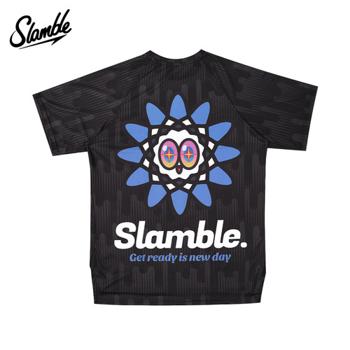 SLAMBLE夏季新款趣味印花运动短袖T恤男速干透气圆领投篮服健身潮