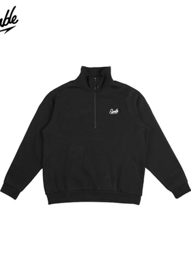 SLAMBLE冬季新款纯色拉链套头衫男运动跑步训练服长袖上衣潮