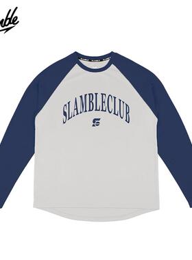 SLAMBLE美式插肩袖运动健身长袖t恤篮球训练速干透气宽松上衣新款