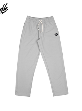 SLAMBLE女孩华夫格裤子廓形直筒运动休闲长裤针织百搭秋季新