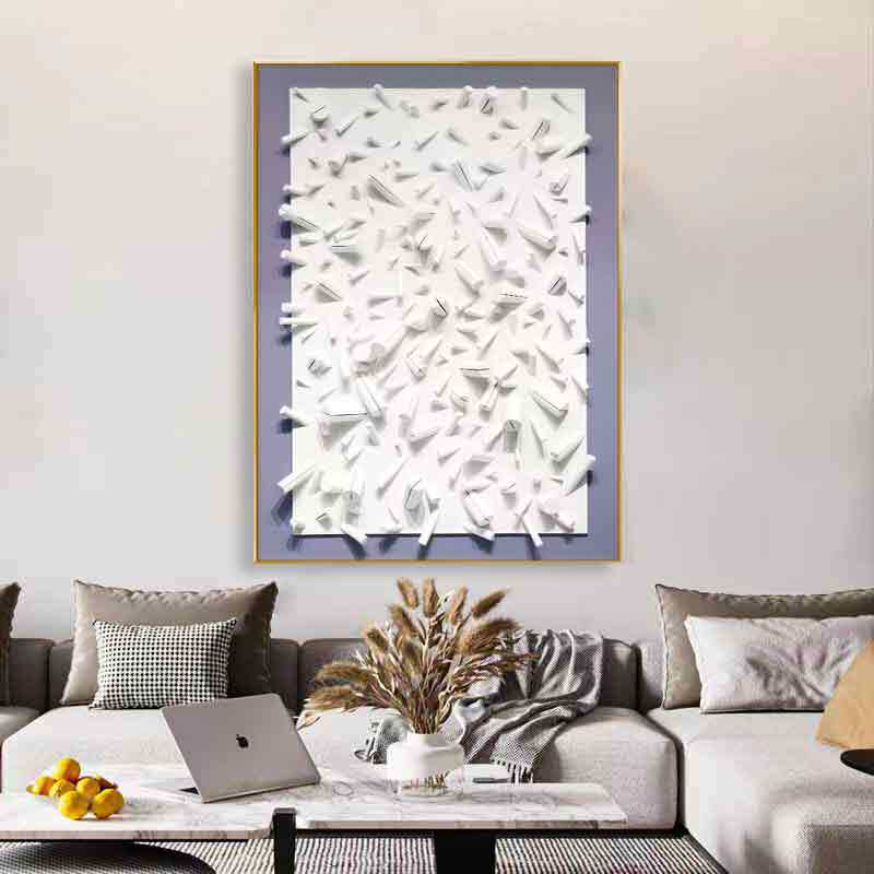 手工木头实物画现代简约客厅沙发抽象画浮雕立体砂岩玄关过道挂画