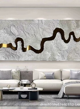 跨境现代简约立体手工皮革金属装置画设计师样板间入户玄关画