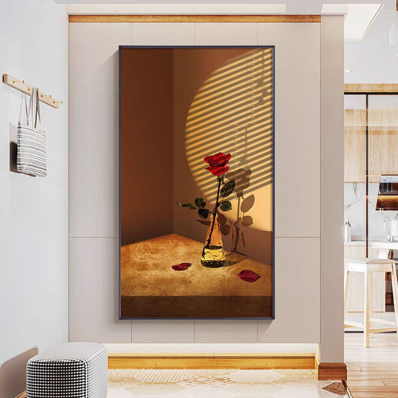 光影植物花卉系沙发背景墙画入户现代静物卧室装饰画玄关壁画