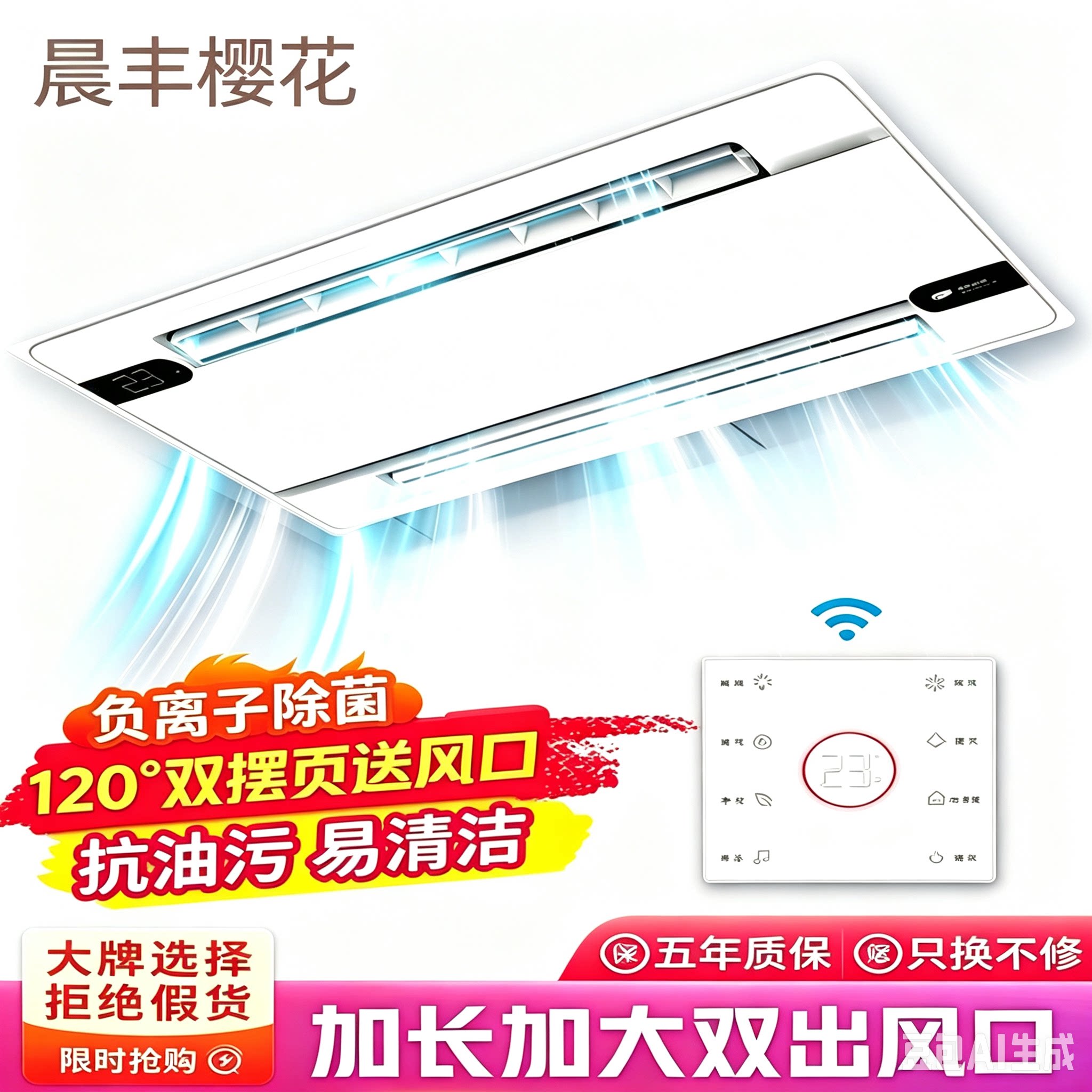 晨丰樱花集成吊顶凉霸风扇灯