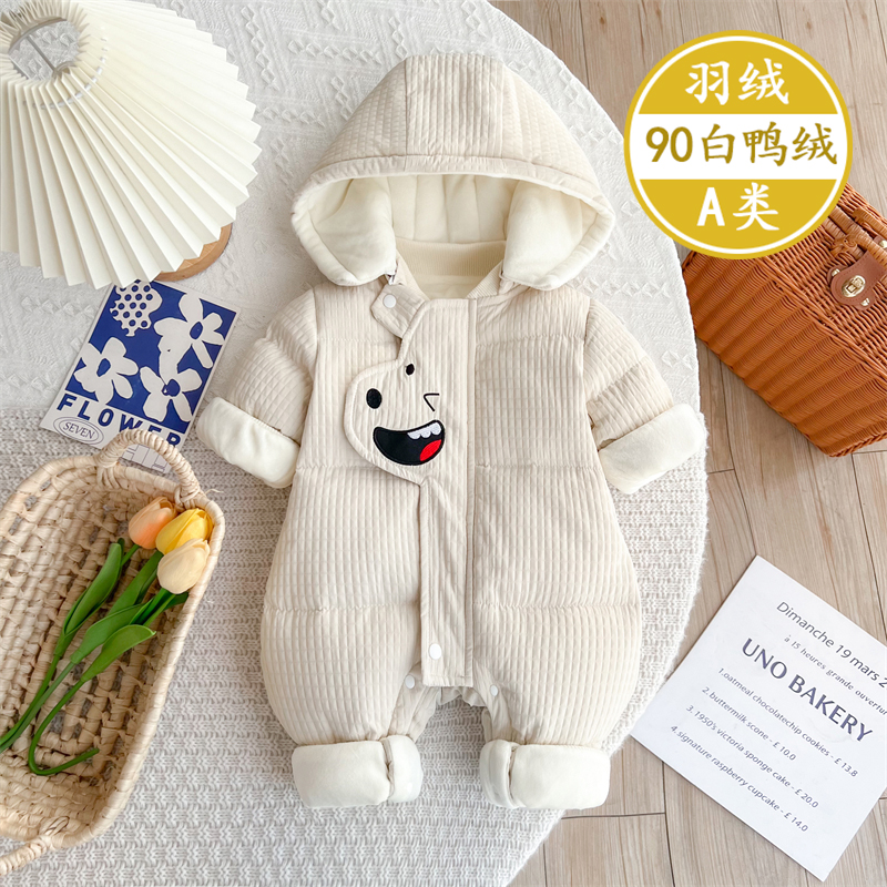 婴儿羽绒服连体衣新生宝宝