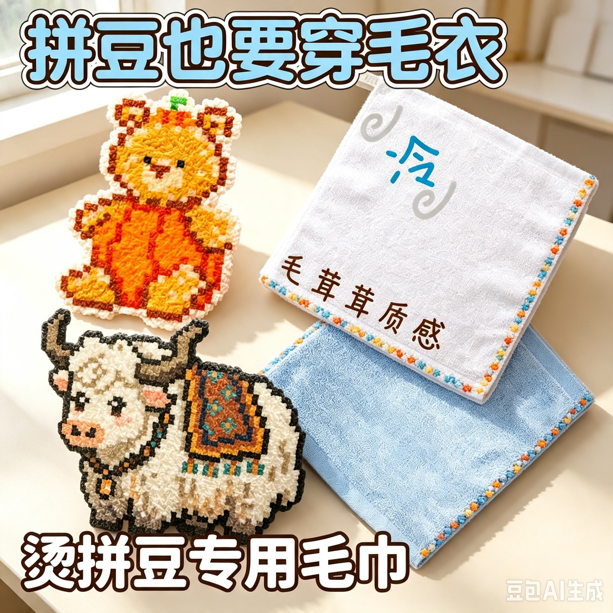 团建手工活动拼豆助烫包36件全套纹理特殊亮面烫布定位美纹胶带