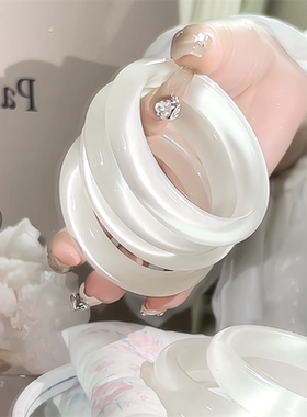 【冰椰奶冻】白月光手镯女白色猫眼石荔枝冻高冰