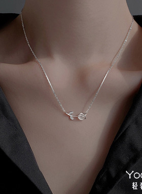 Yooper女s925纯银郁金香项链