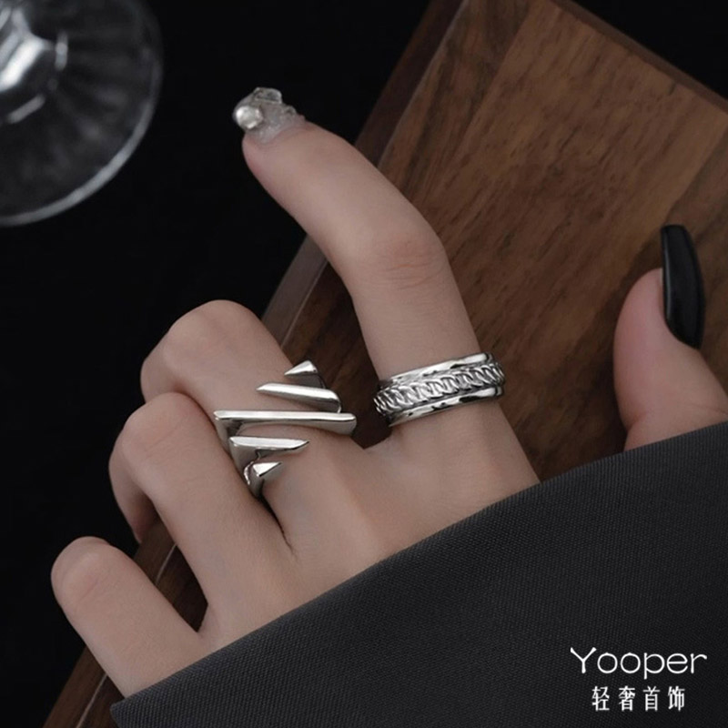 Yooper轻奢女通体纯银戒指