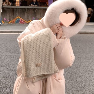 冬新款大毛领短款中长加长系列款加厚时尚羽绒棉服女粉色