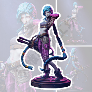 金克丝Jinx英雄联盟双城之战高精度GK手办3D打印[未上色白模]