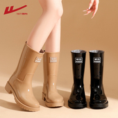 回力雨鞋 女 可拆卸棉套中筒雨靴保暖水鞋 女款 加绒防滑耐磨防水胶鞋