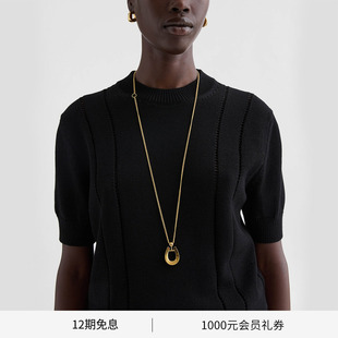 新年礼物 女士 JIL 新品 马蹄形吊坠黄铜项链 SANDER