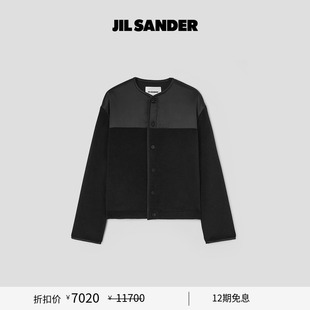 甄选折扣 黑色短款 JIL 秋冬男士 绵羊毛夹克外套 SANDER