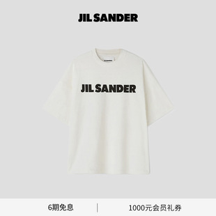 白色LOGO短袖 JIL 经典 男士 棉质T恤 SANDER