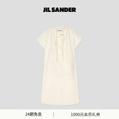 女士短袖 休闲抽绳花苞领棉质连衣裙 SANDER 新品 早春新品 JIL
