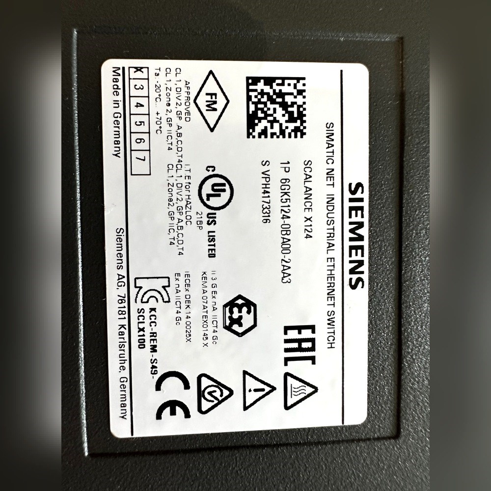 交换机6GK5124-0BA00-2AA39成新