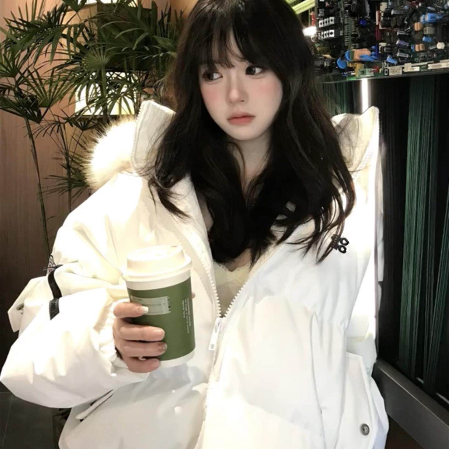 派克服棉服女款冬季2025新款高级感韩系毛领加绒加厚美式棉袄外套,个性定制/设计服务/DIY,棉服工装,淘宝优惠券,粉丝福利购,淘宝优惠卷